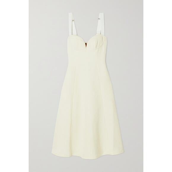 Rebecca Vallance 'Calla' White Cloqu� Midi Dress Size 2 - NWT - Picture 1 of 5